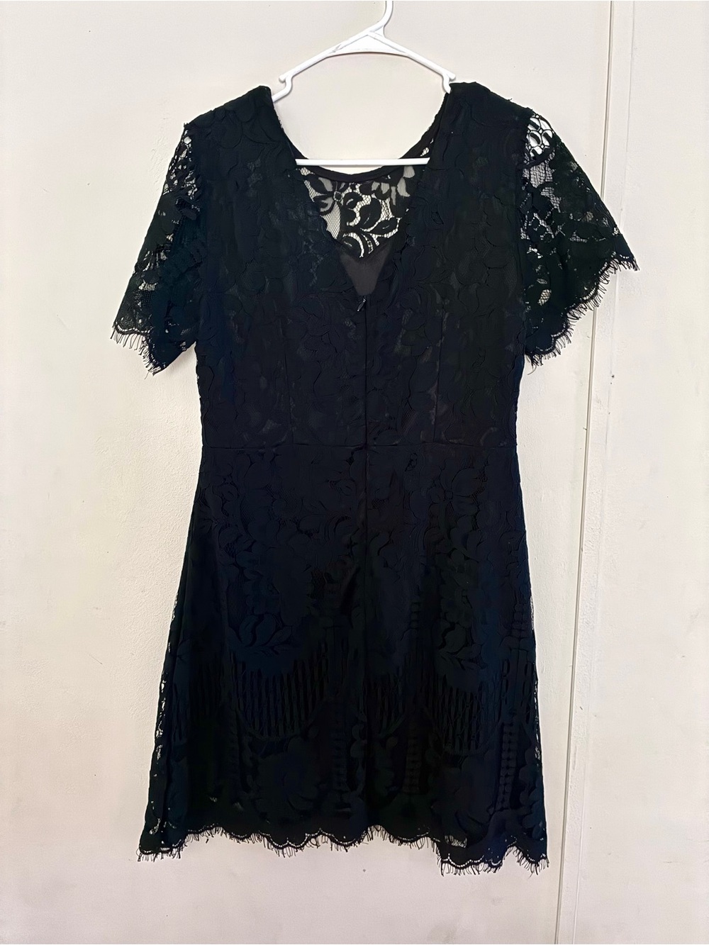 Black Lace V-Neck Mini Dress